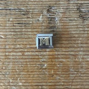 Zoppini Gold Letter M Italian Charm for modular bracelet
